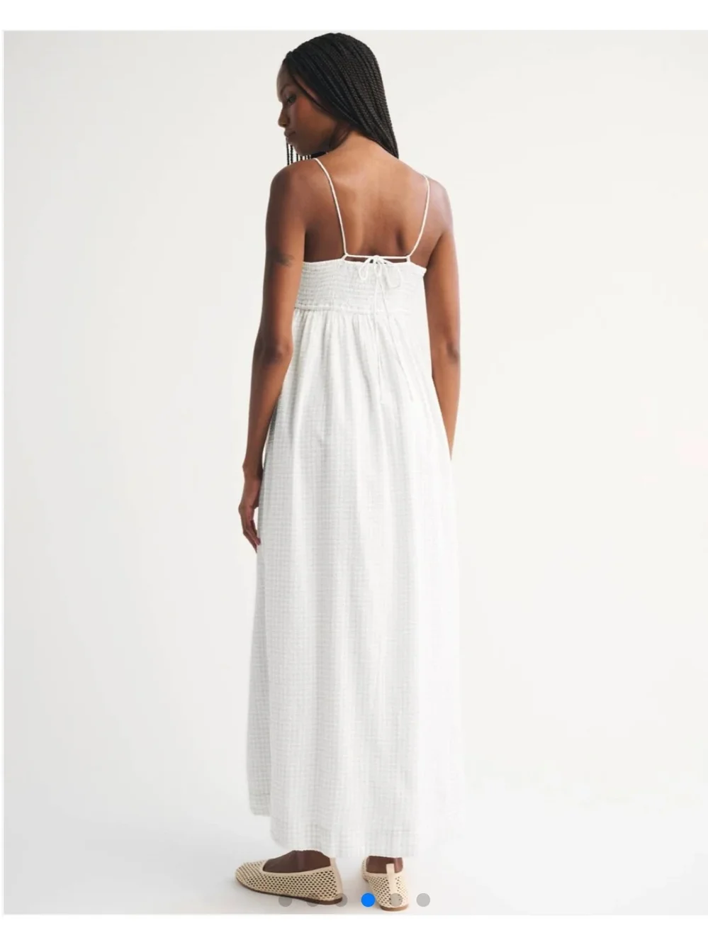 Abercrombie & Fitch White Smocked Maxi Dress